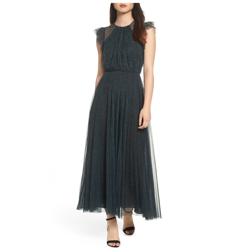 Jill Stuart Flocked Dot Tulle Dress